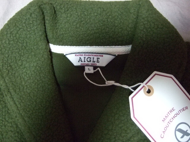 未使用　AIGLE　エーグル　フリースベスト　L　オリーブ_2