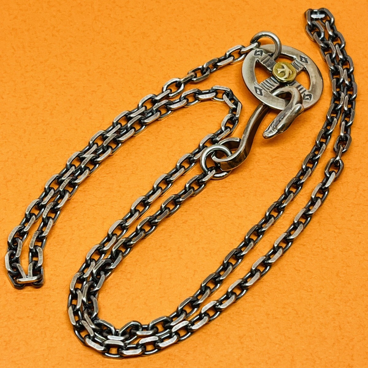 ゴローズ goro's 金メタル付きホイールチェーン イーグルフック 細角 50センチ ネックレス アクセサリー_1