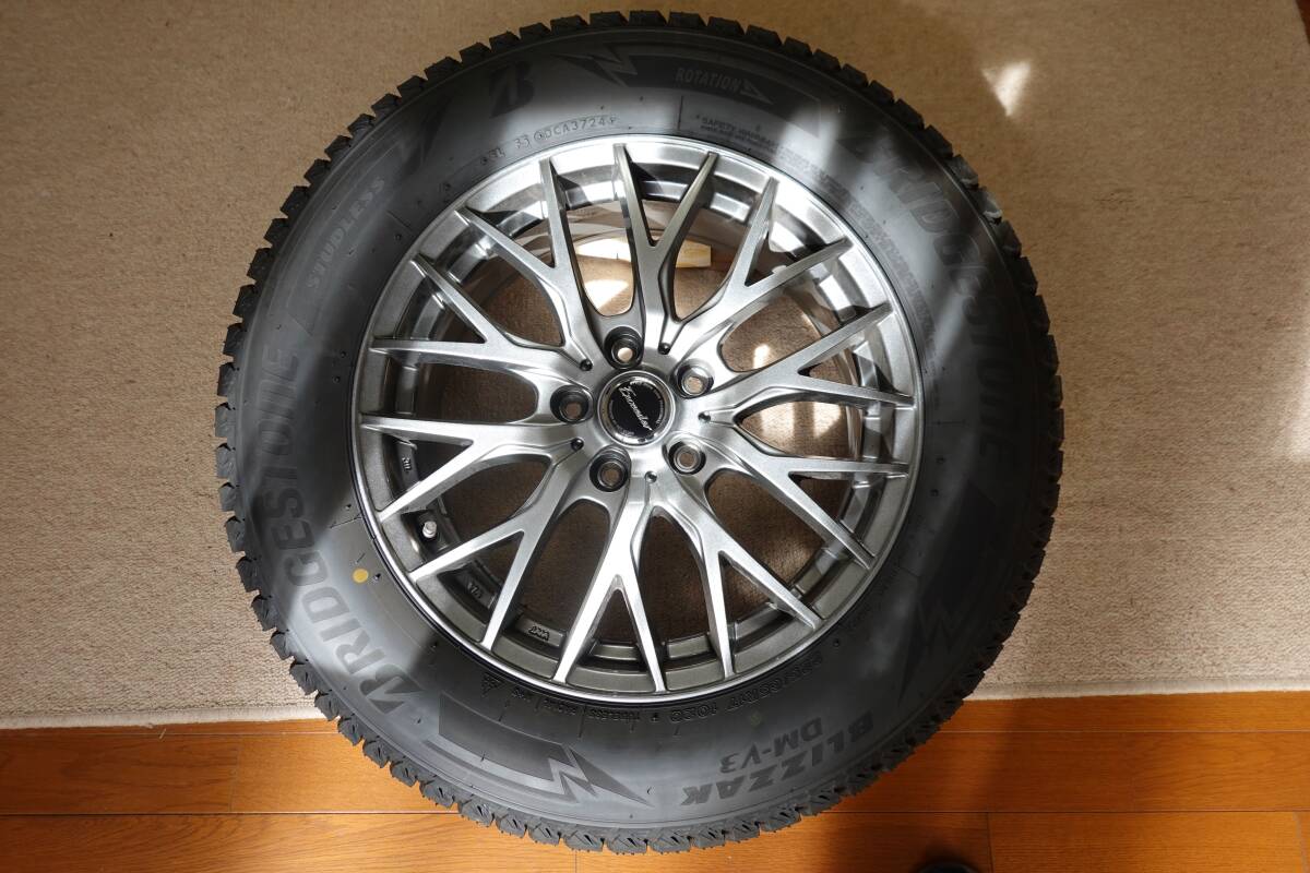 150Km走行の新同品　スタッドレスタイヤ：BS ブリザックDM-V3　225/65R17　102Q　ホイール：エクシーダE05-2　1770+45　5H114　４本組_2