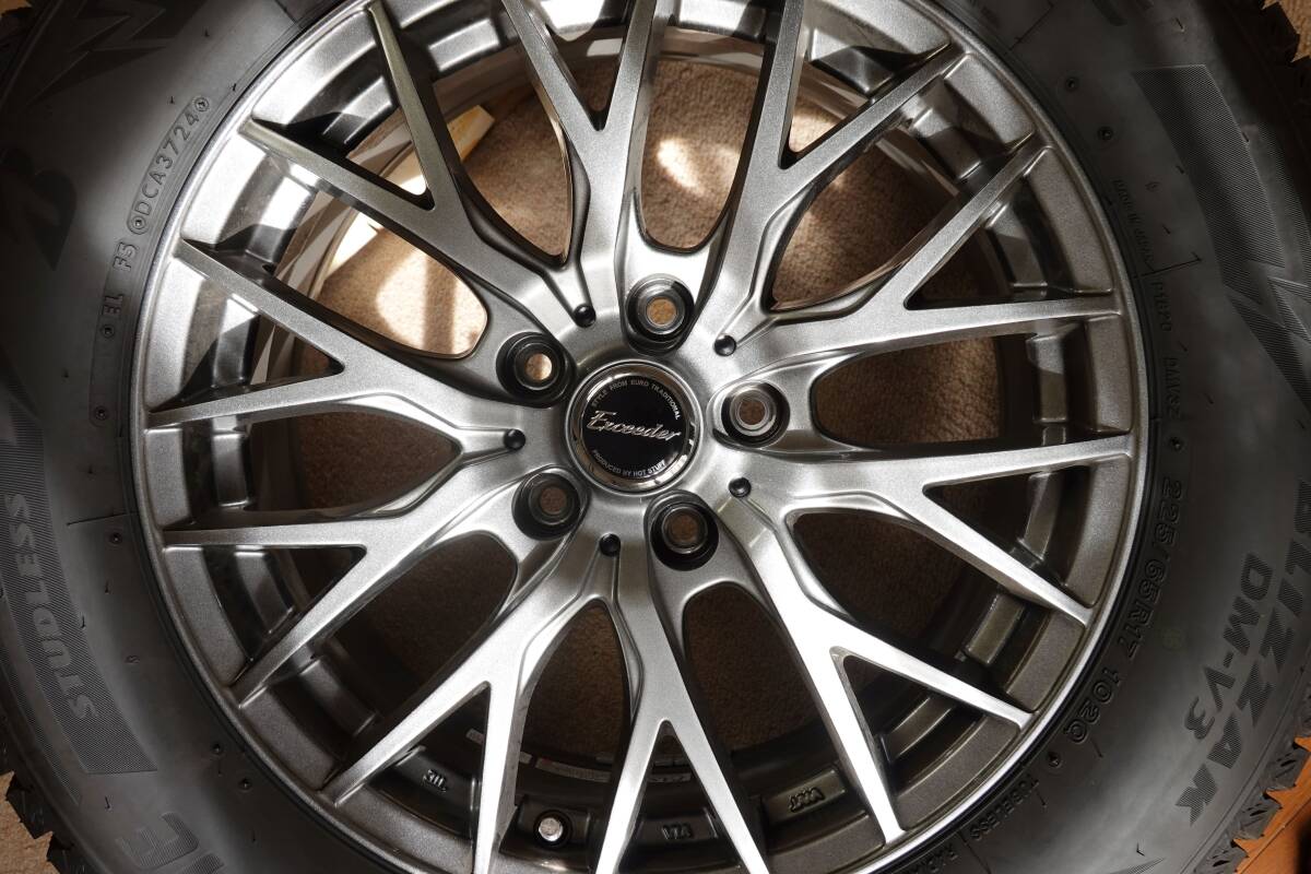 150Km走行の新同品　スタッドレスタイヤ：BS ブリザックDM-V3　225/65R17　102Q　ホイール：エクシーダE05-2　1770+45　5H114　４本組_9