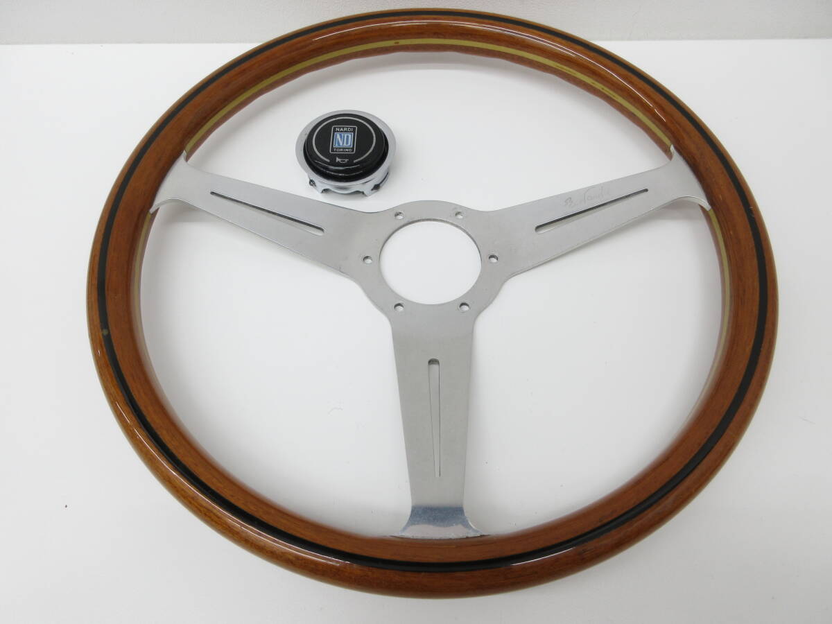 8146 カー用品祭 ナルディ ウッドステアリング ハンドル ND TORINO NARDI 3本スポーク 車 部品 自動車 自宅保管 現状品_2