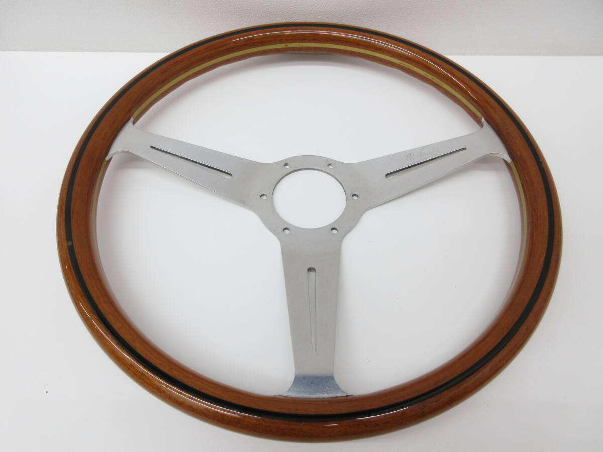 8146 カー用品祭 ナルディ ウッドステアリング ハンドル ND TORINO NARDI 3本スポーク 車 部品 自動車 自宅保管 現状品_3
