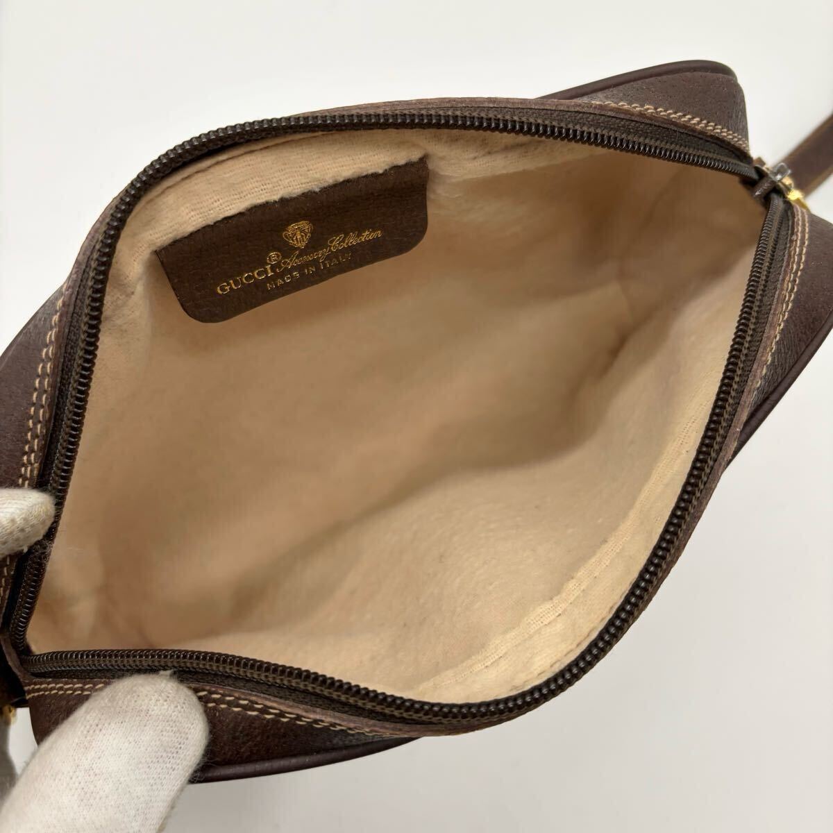 美品 GUCCI グッチ ショルダーバッグ ポシェット GGスプリーム PVC
