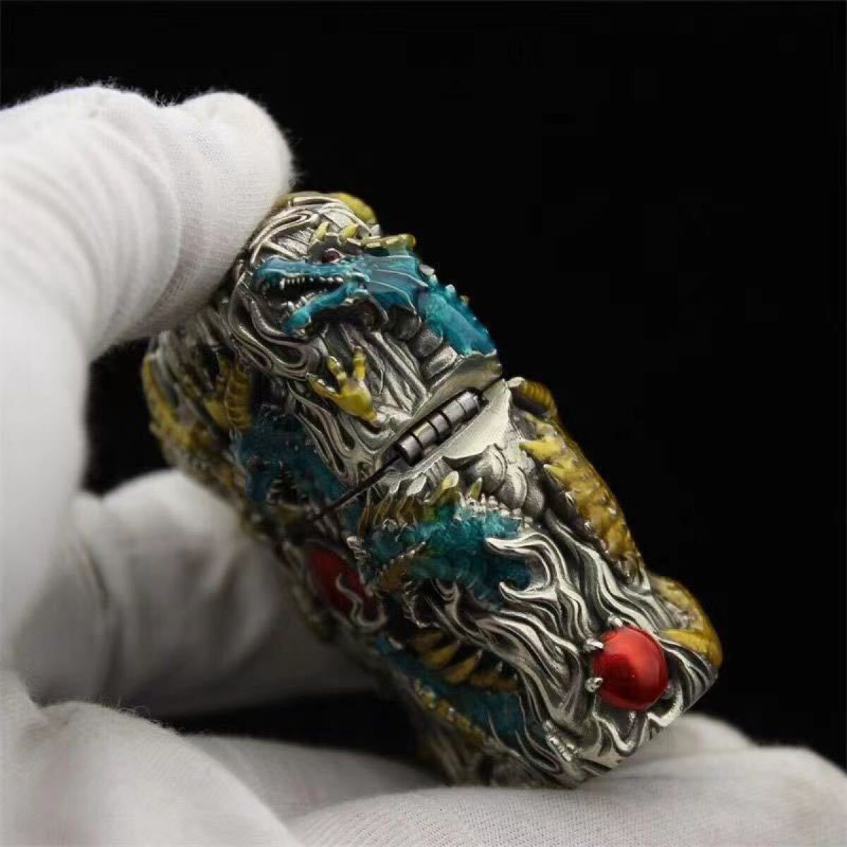 1円 Zippo 夜光 九龍仙女 真鍮製 zippo ライター ジッポー オイルライター 喫煙グッズ 新品 木箱付き_3