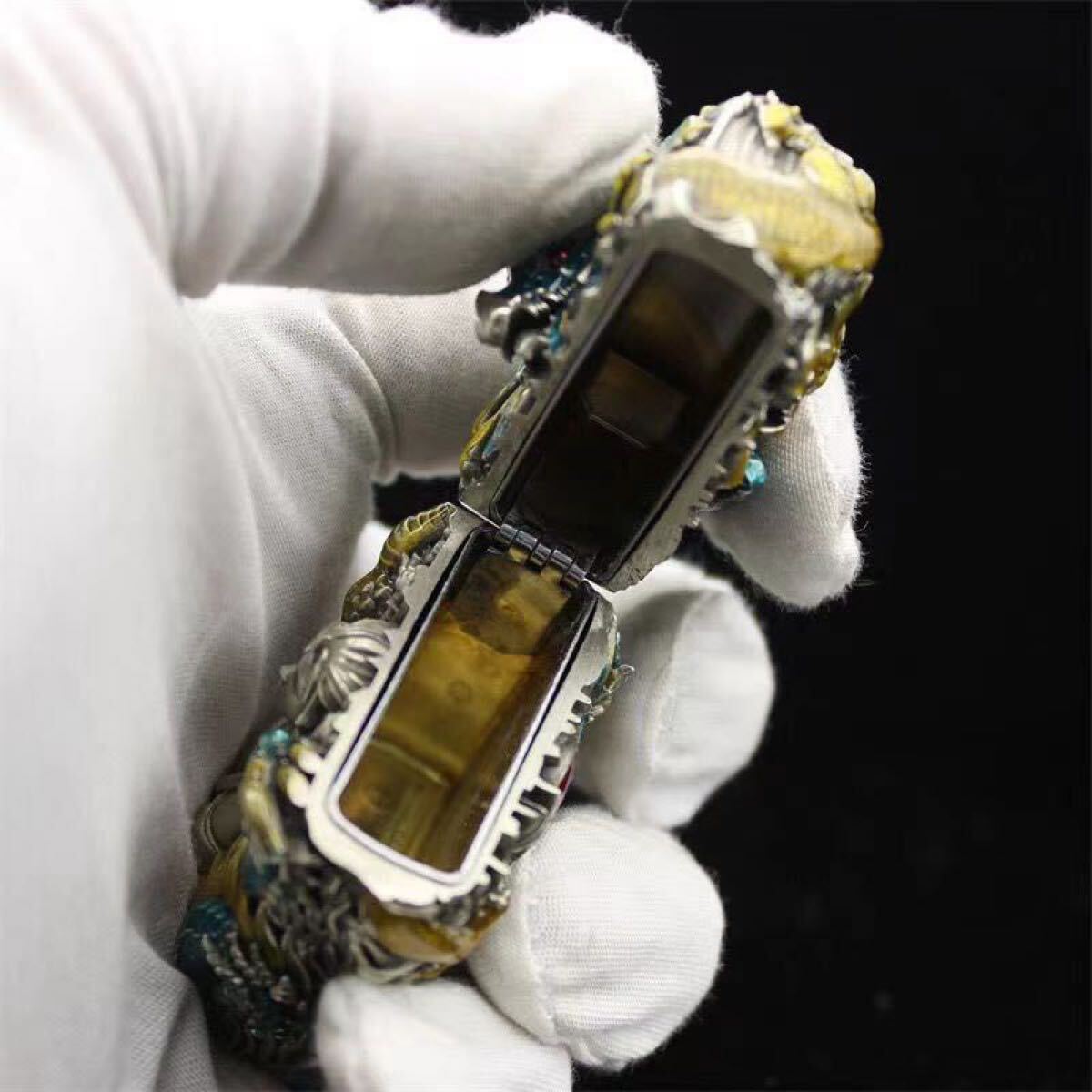 1円 Zippo 夜光 九龍仙女 真鍮製 zippo ライター ジッポー オイルライター 喫煙グッズ 新品 木箱付き_9