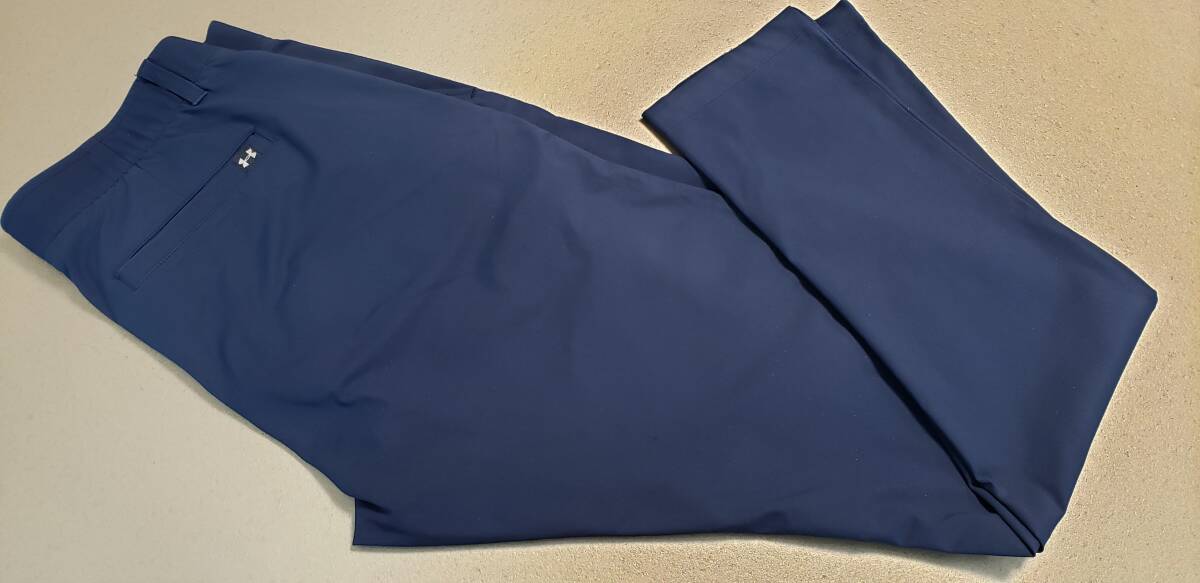 送料無料　アンダーアーマー　ゴルフパンツ 　ストレッチ　ラウンド　XL　ネイビー　_1