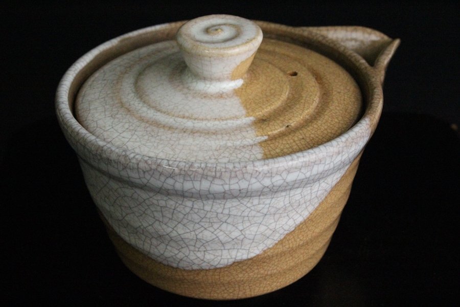 TB526萩焼 松光山 栄光 煎茶器 8点揃 共箱◇うぶだし/陶印有/宝瓶