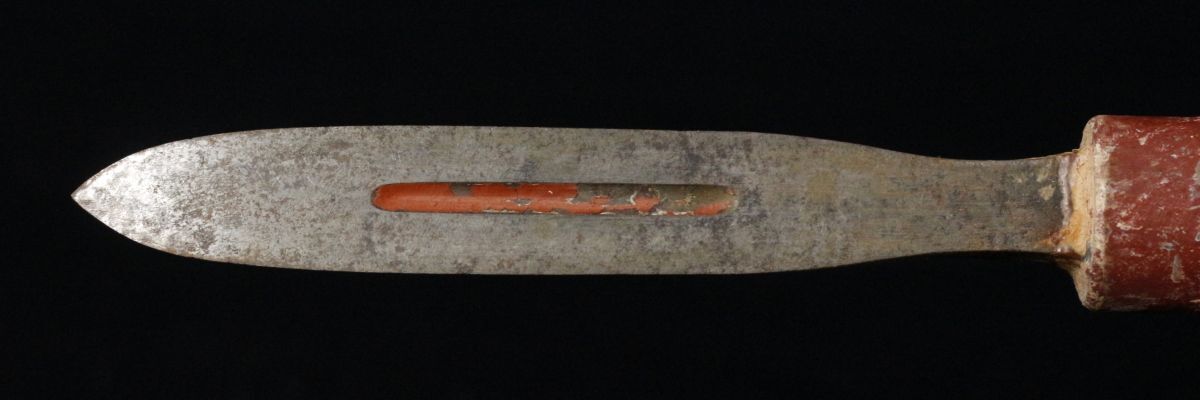 LIG】時代朱塗槍拵 200㎝ 螺鈿細工 登録不要 三角槍 13.6㎝ 時代武具