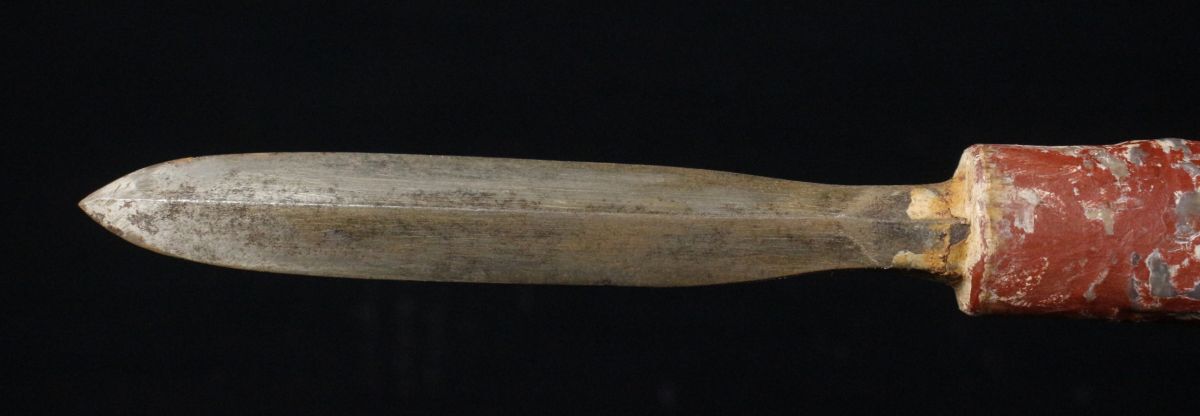 LIG】時代朱塗槍拵 200㎝ 螺鈿細工 登録不要 三角槍 13.6㎝ 時代武具
