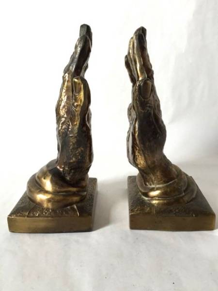 祈り プレイ 手 ハンド ブックエンド 金属 ビンテージ