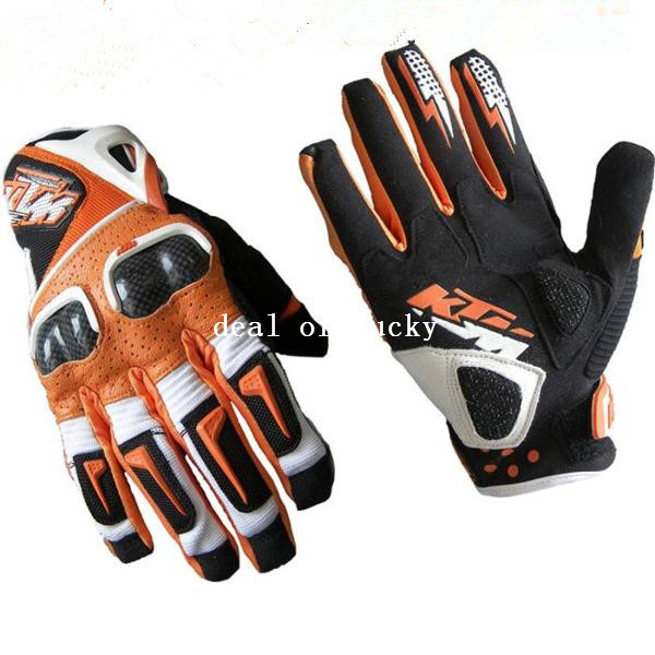 新品高級■ KTM■ レザー グ ローブ 黄と黑　M T1