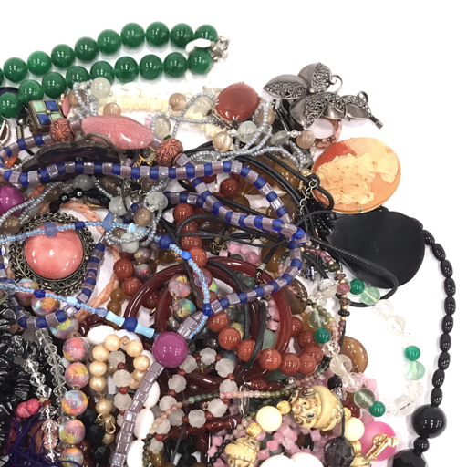 イミテーションコーラル / 色石 他 イヤリング ネックレス 等 アクセサリー 総重量約2.3kg まとめ セット 現状品_3