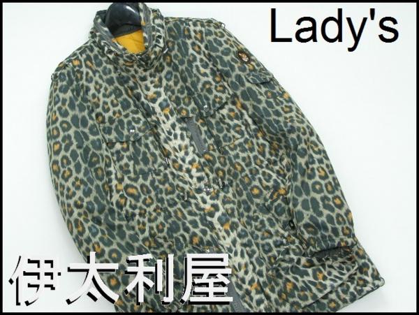 G1572z9▼新品 伊太利屋GK 中綿入り レオパード柄 コート9▼