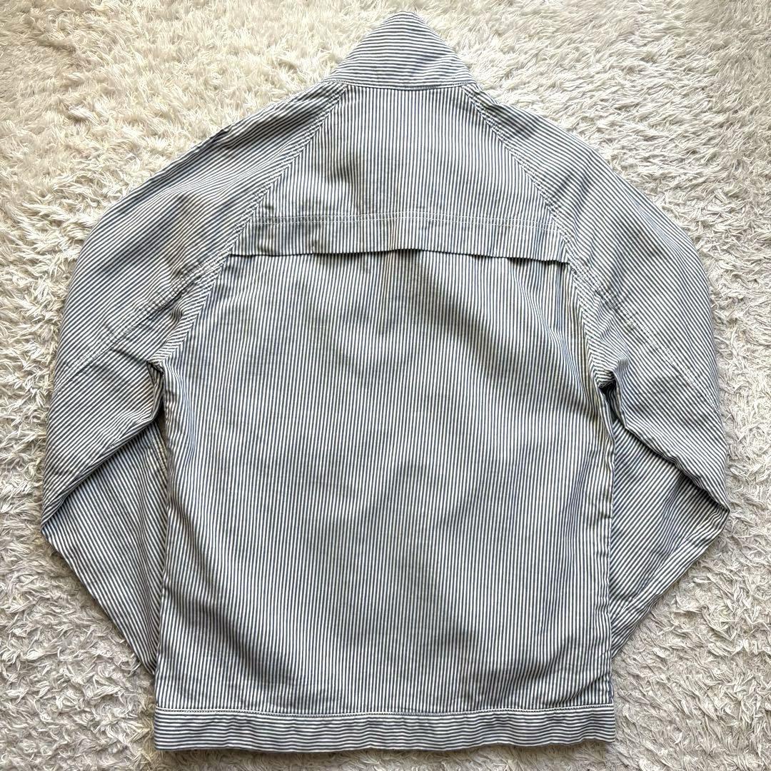 フレッドペリー ★麻混合★ スイングトップ ブルゾン FRED PERRY リネン混合 ヒッコリー ストライプ 刺繍ロゴ 白 ホワイト 青 ブルー_9