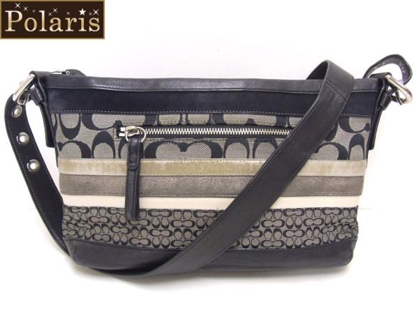 コーチ【本物】シグ柄/パッチワークショルダーバッグ/F11528/黒