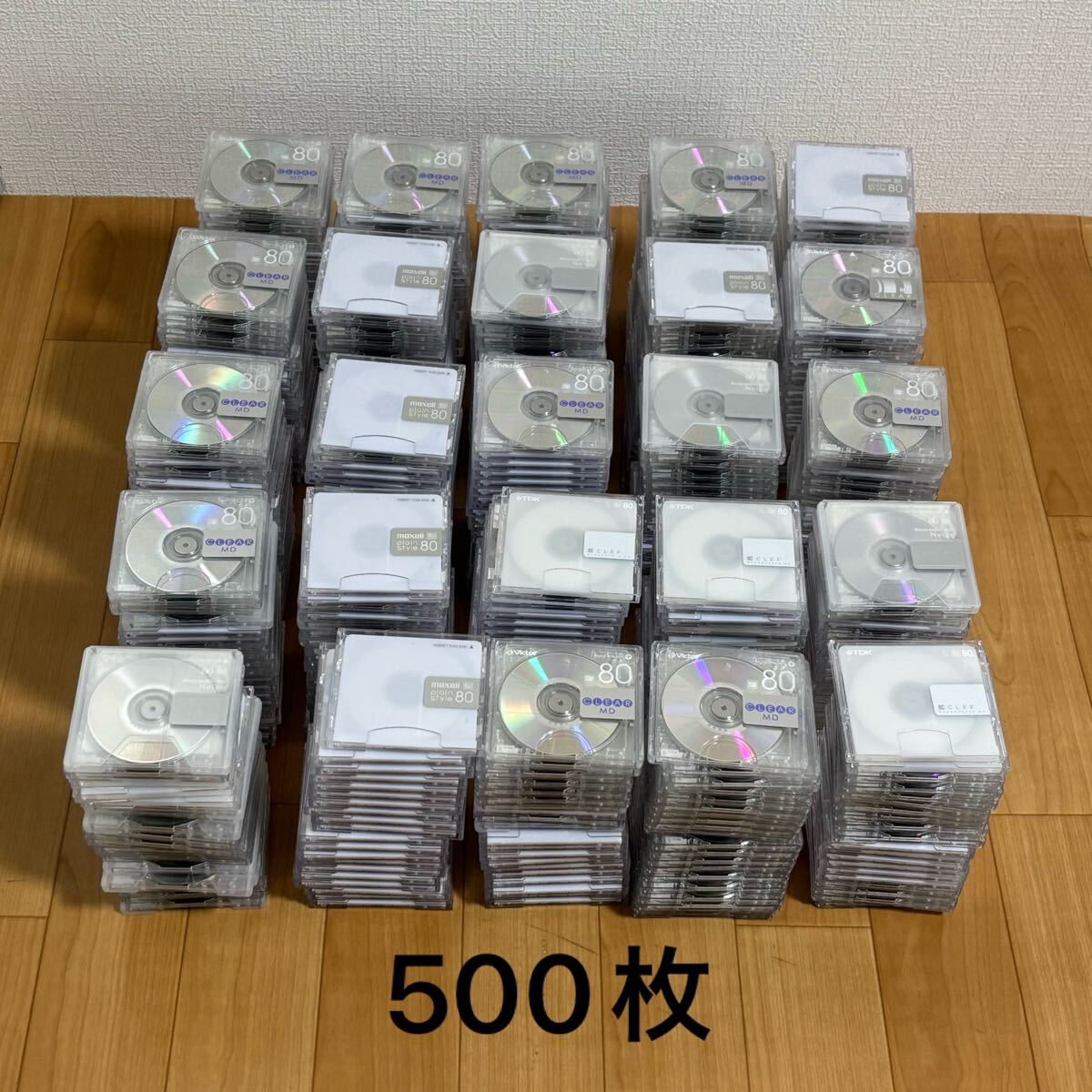 中古　MDディスク　合計１６１枚。SONY、Victor、maxell MDディスク約500枚まとめて SONY Victor maxell TDK 記録媒体 ミニ