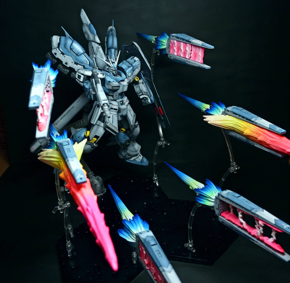 RG 1/144 RX-93-V2 Hi-vガンダム + フィン・ファンネルエフェクトセット 全塗装 完成品_3