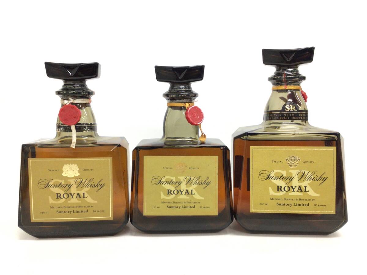 1円スタート ウイスキー whisky サントリー ローヤル SR 3本セット 720/1000ml 43% 重量番号:6(J-4)_1