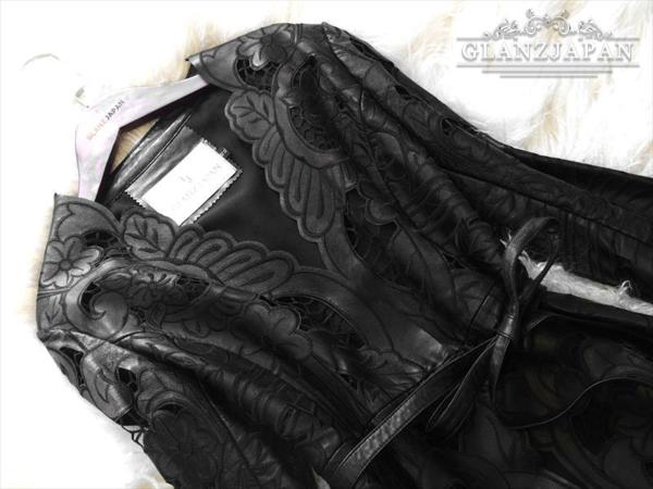 KH01*限定*高級本革*13号XL*ラムレザー製♪美麗花デザインコート