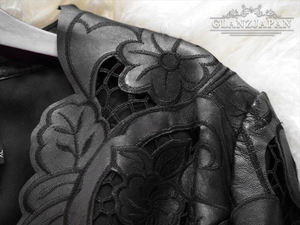 KH01*限定*高級本革*13号XL*ラムレザー製♪美麗花デザインコート