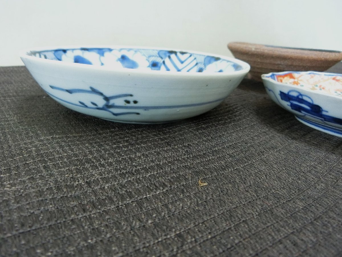 骨董　目の肥やしに！【年代物　4種類　なます皿　小皿・S4・骨董 】◆染付　古伊万里　色絵　容器　茶器　急須　中国※円安　骨董買得　_3