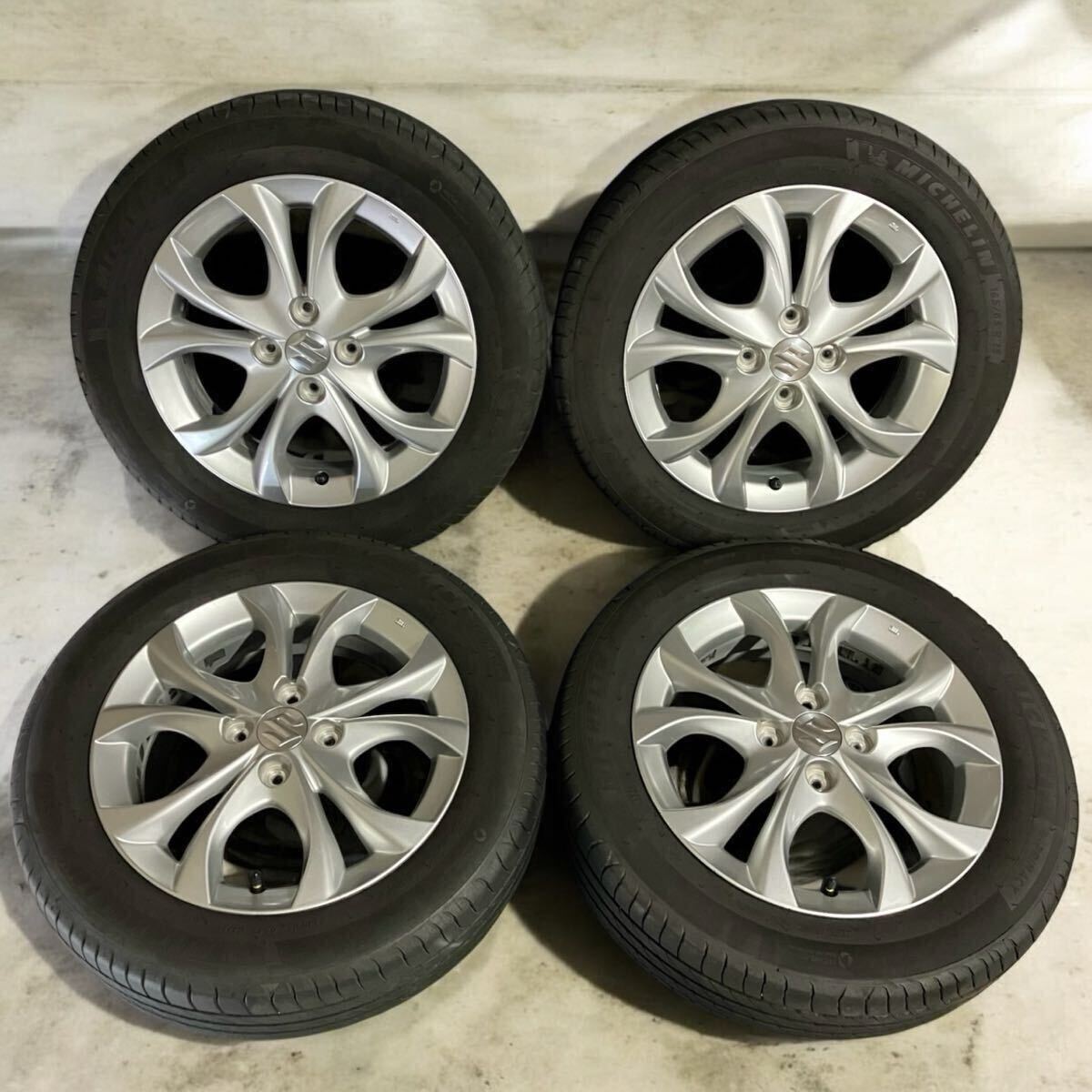 2023年製ミシュラン付 ソリオ 165/65R15 4.5J+45 4穴 PCD100 純正 15