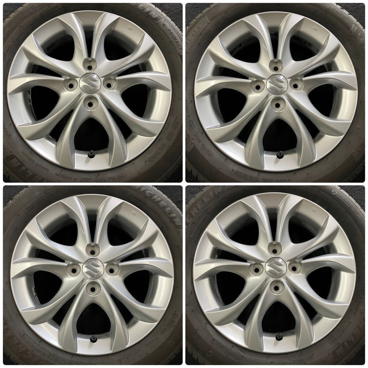 2023年製ミシュラン付 ソリオ 165/65R15 4.5J+45 4穴 PCD100 純正 15