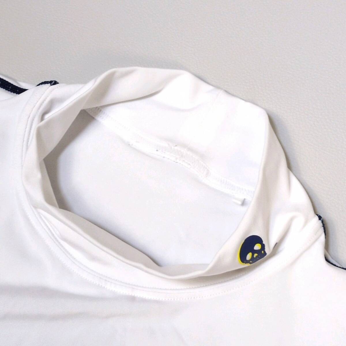 XL MARK&LONA マークアンドロナ モックネック 長袖 ゴルフウェア スカル ストレッチ トップス 大きい 近年 GOLF 白 メンズ 吸水速乾_8