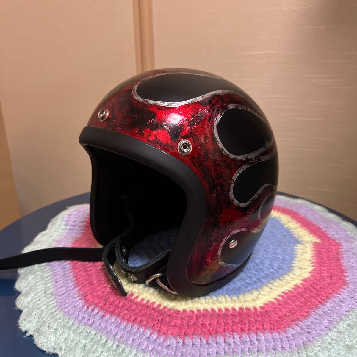 送料無料　TT&CO 500TX ヴィンテージ風フレア　S〜M ダブルストラップ　 ジェットヘルメット_1