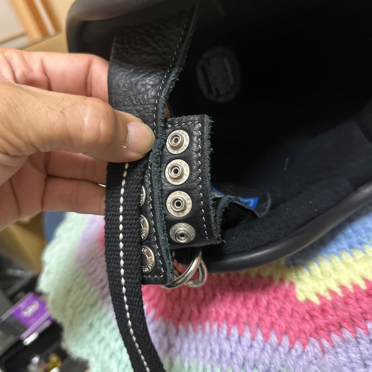 送料無料　TT&CO 500TX ヴィンテージ風フレア　S〜M ダブルストラップ　 ジェットヘルメット_10