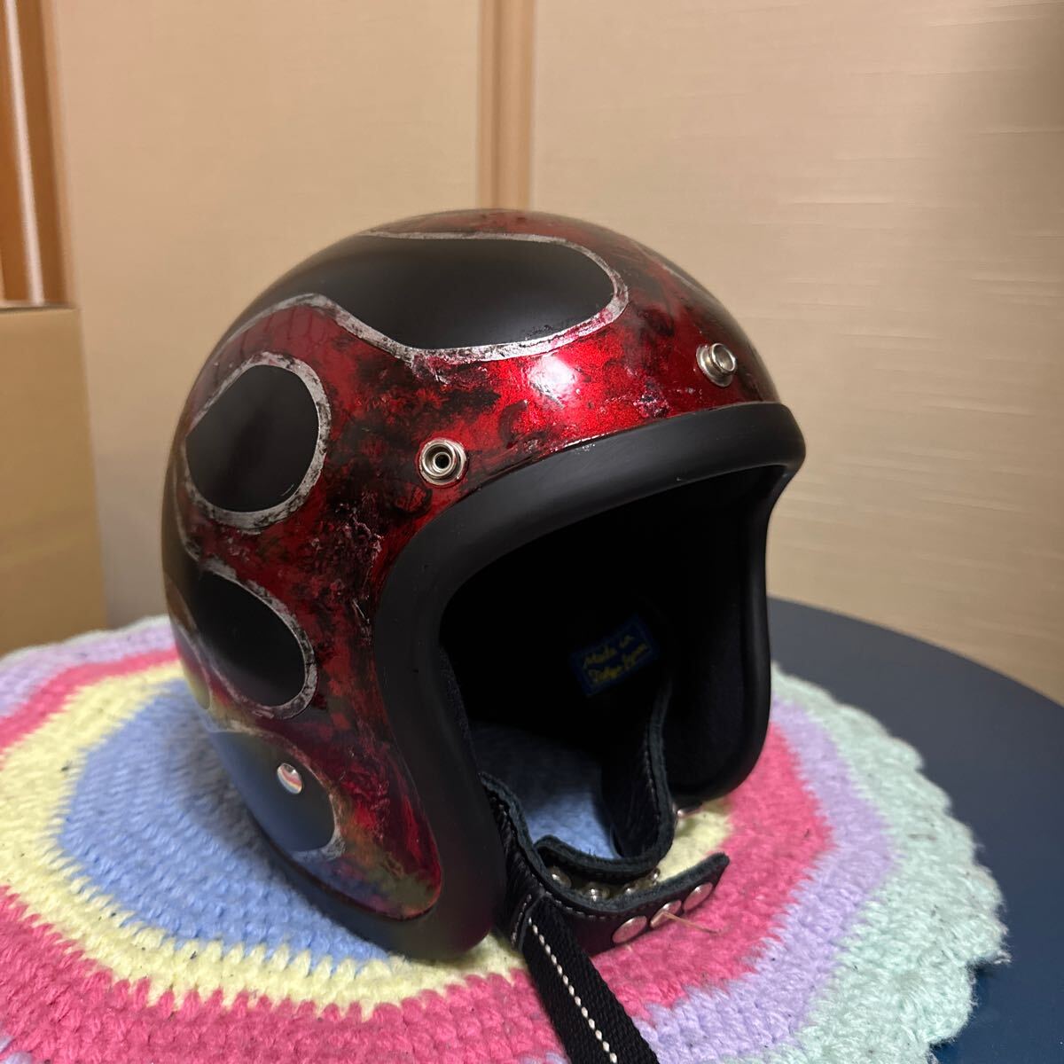 送料無料　TT&CO 500TX ヴィンテージ風フレア　S〜M ダブルストラップ　 ジェットヘルメット_3