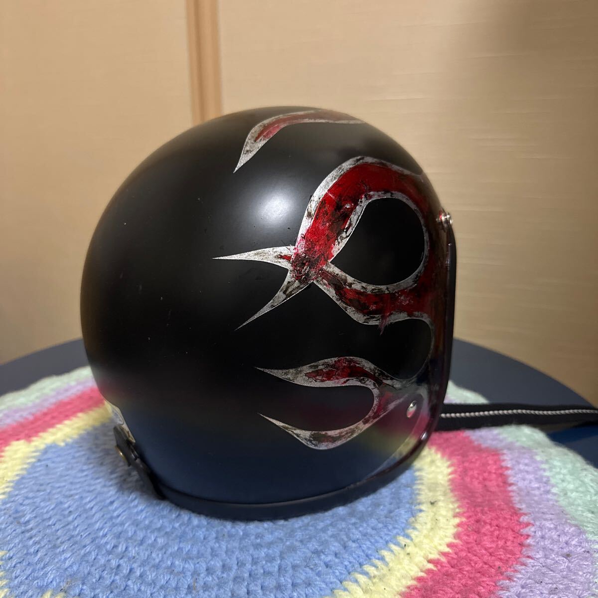 送料無料　TT&CO 500TX ヴィンテージ風フレア　S〜M ダブルストラップ　 ジェットヘルメット_4