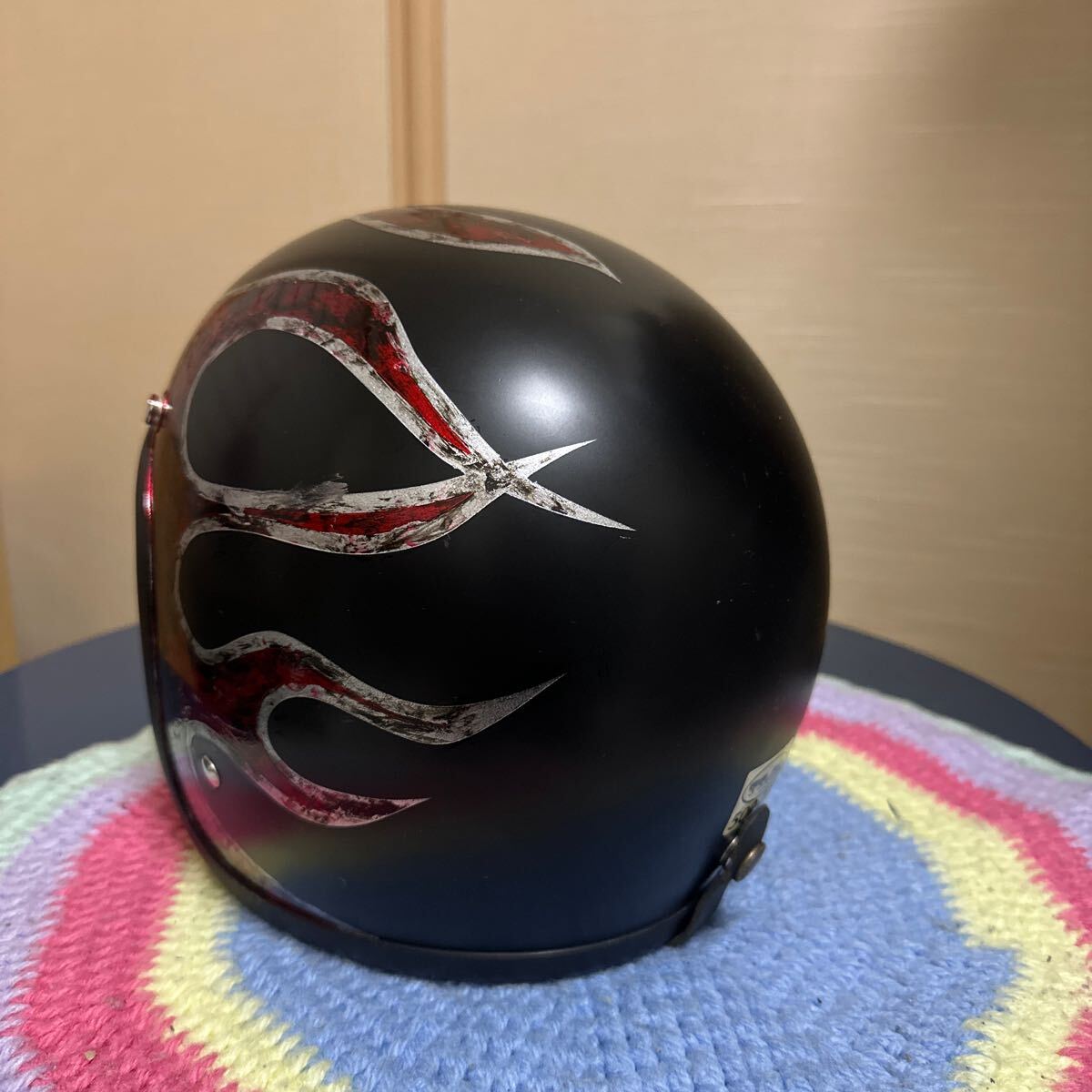 送料無料　TT&CO 500TX ヴィンテージ風フレア　S〜M ダブルストラップ　 ジェットヘルメット_6