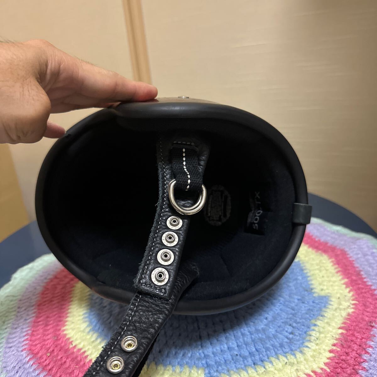 送料無料　TT&CO 500TX ヴィンテージ風フレア　S〜M ダブルストラップ　 ジェットヘルメット_7