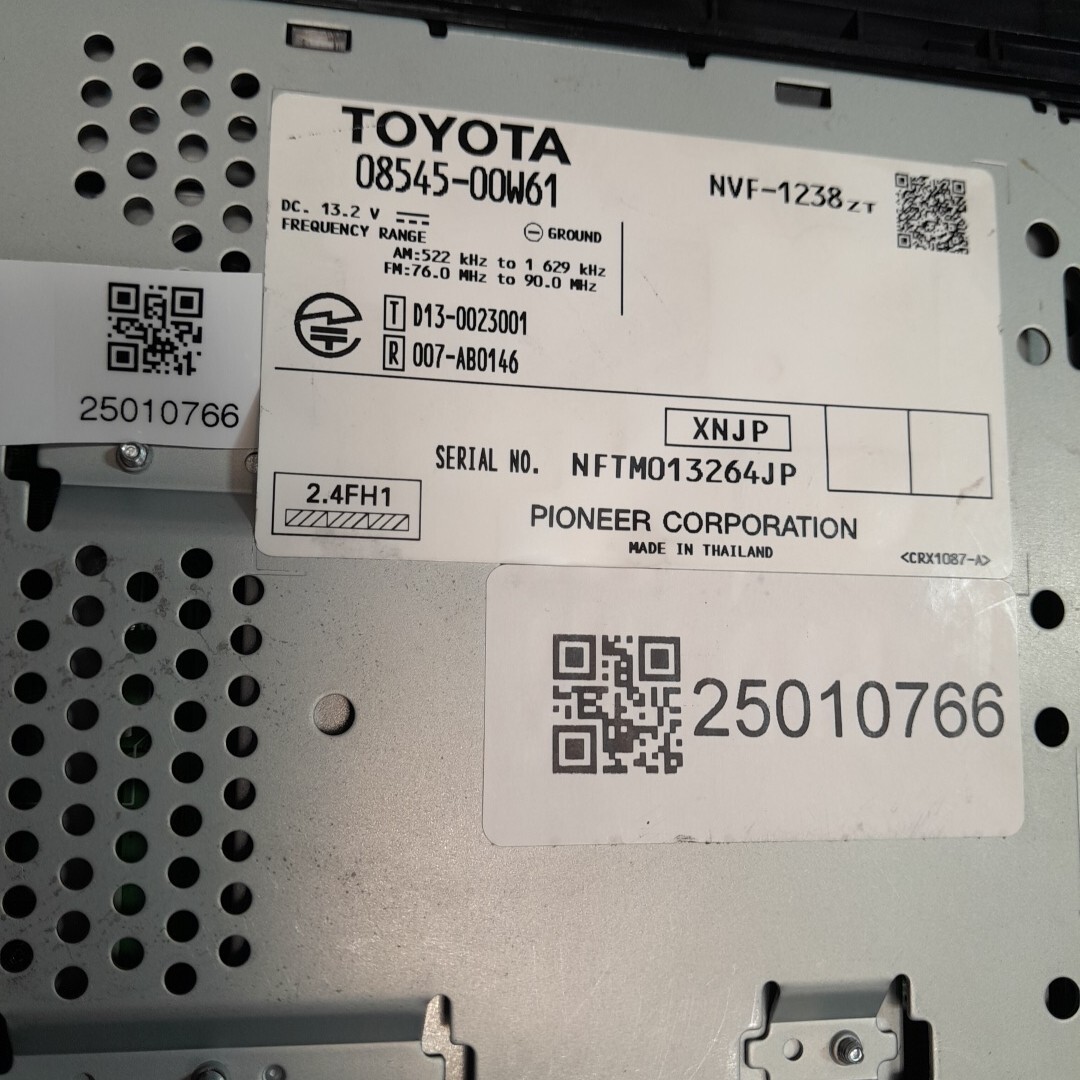 トヨタ純正ナビNSCP-W64(管理番号:25010766 )地図データ欠品(トヨタ