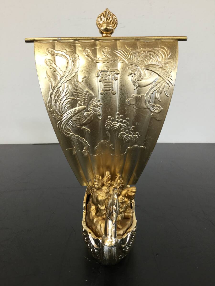 ☆《金属製》置物 宝船 寳船 金色 ゴールドカラー 寳 七福神 縁起物