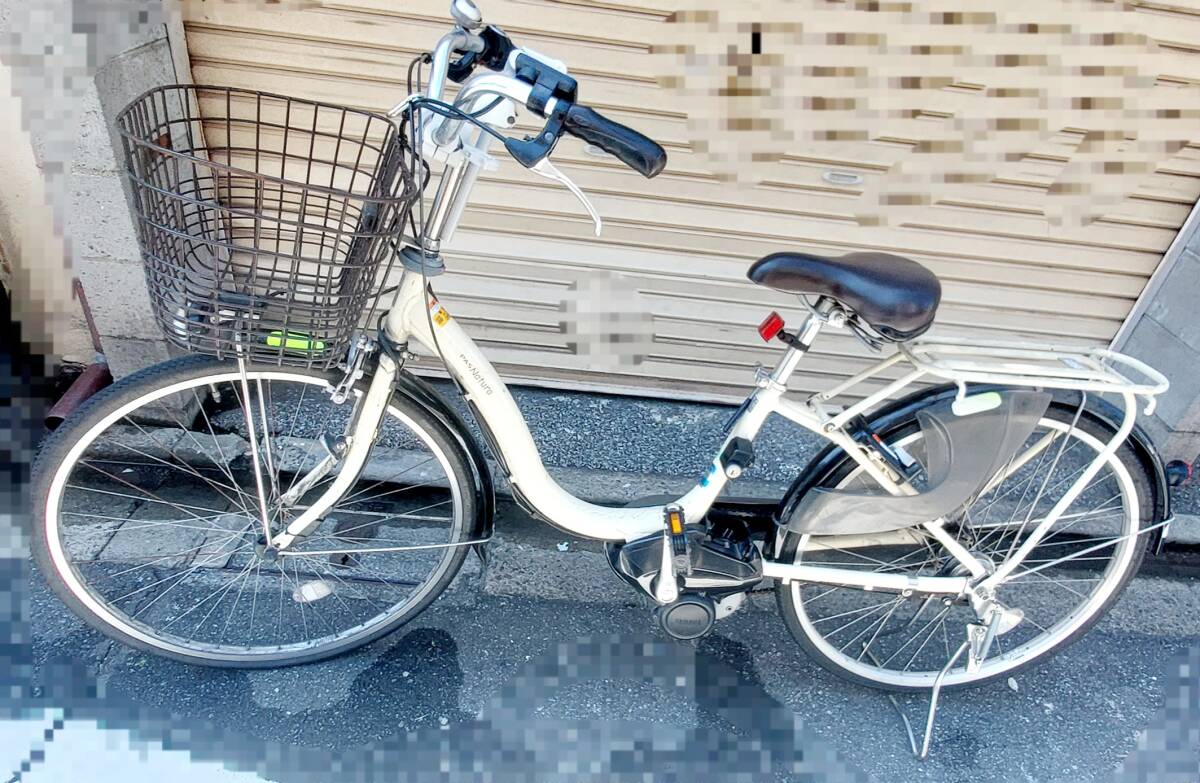 【荒川区に引取限定】ジャンク 難あり ヤマハ PAS ナチュラXM 2019年モデル アイボリー 内装3段変速 26型_2