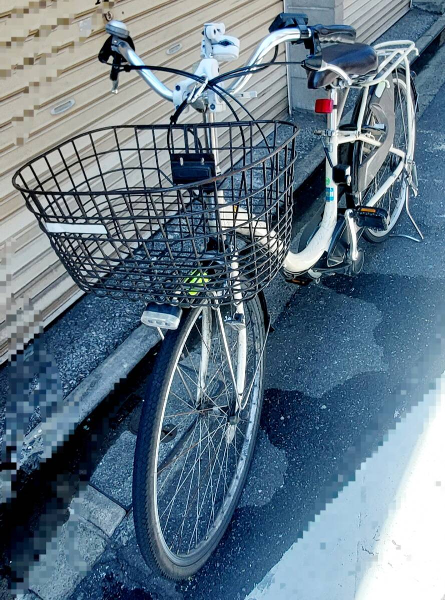 【荒川区に引取限定】ジャンク 難あり ヤマハ PAS ナチュラXM 2019年モデル アイボリー 内装3段変速 26型_4