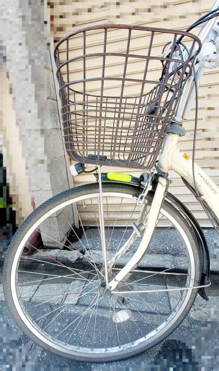 【荒川区に引取限定】ジャンク 難あり ヤマハ PAS ナチュラXM 2019年モデル アイボリー 内装3段変速 26型_7