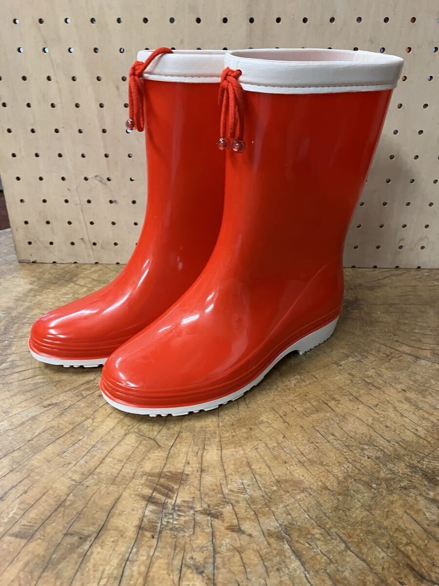 ①レトロ☆アキレス☆長靴☆カレンジュニア☆赤☆21．5㎝(21cm