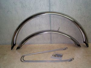 □□□　細め　一般車　小径20インチ（406）用　ステンレス　泥除　前後＋ステンレス　泥