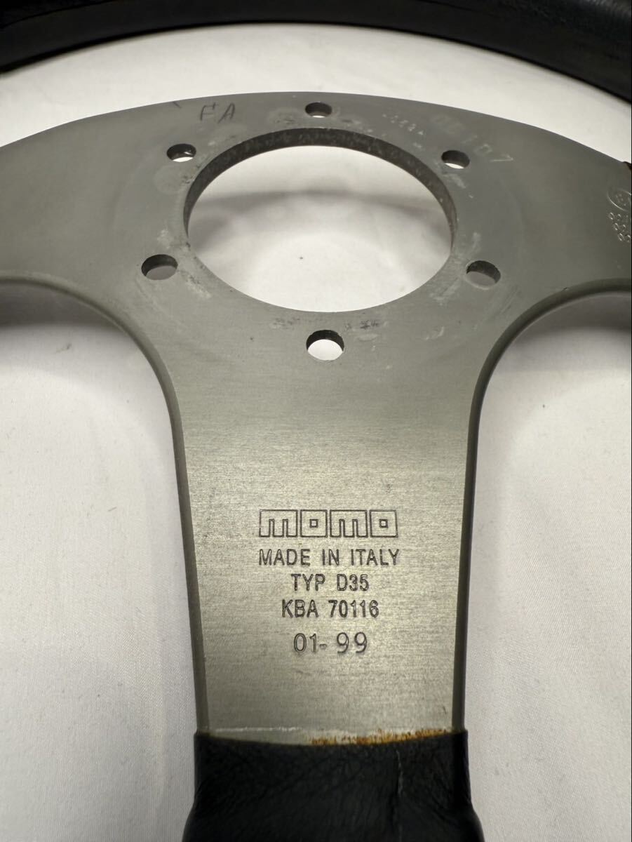 MOMO モモ ステアリング D35 35φ 3本スポーク レザー ハンドル MADE IN