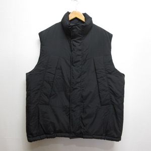 ニコアンド Niko and.. 美品 中綿 ナイロン ベスト L 黒 ブラック 裾ドロスト 裏地付き