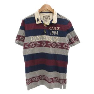 カンタベリー CANTERBURY NEW ZEALAND ラガーシャツ L 半袖 ボーダー マルチカラー /AE