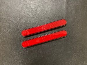送料無料 反射板 リフレクター リア レッド サイドバッグ 赤 追突防止用途 フロントフォ