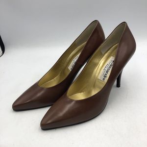  Y23 未使用 美品 CASSANDRE ポインテッドトゥ パンプス 37 約 23.5cm ブラウン レザー