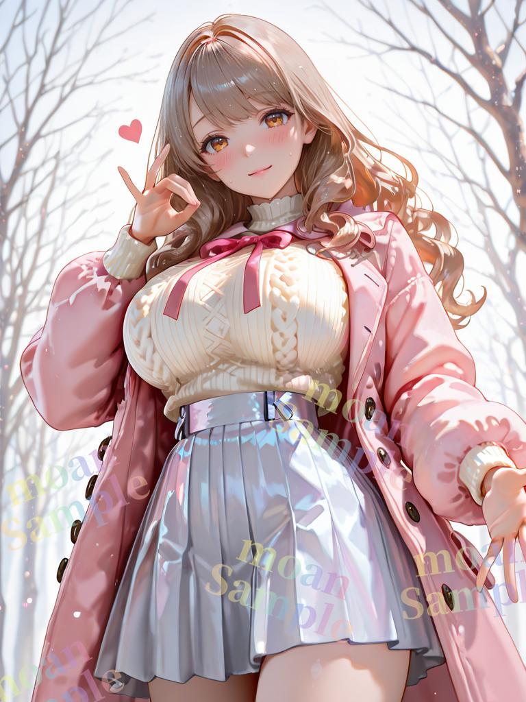 AIイラスト/A4ポスター/オリジナルキャラ/美女/美乳/美尻/同人/巨乳