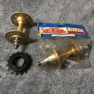 OLD超激レア!BMX未使用サンシンSUNSHINE36Hフロントラージハブ&リア両切り36穴スモールハ