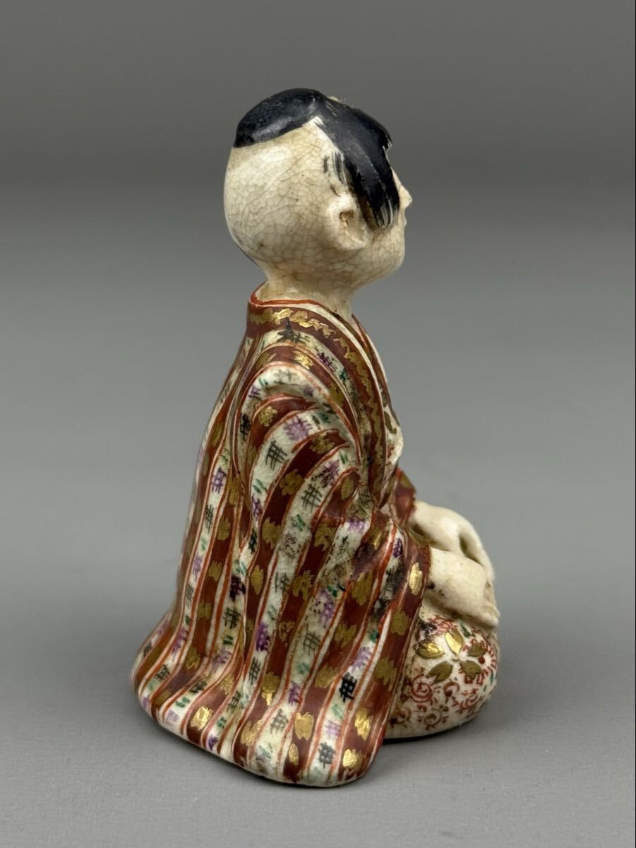 古薩摩 金彩色絵 日本人形 童子 極上細密絵付 唐子人形 古美術品