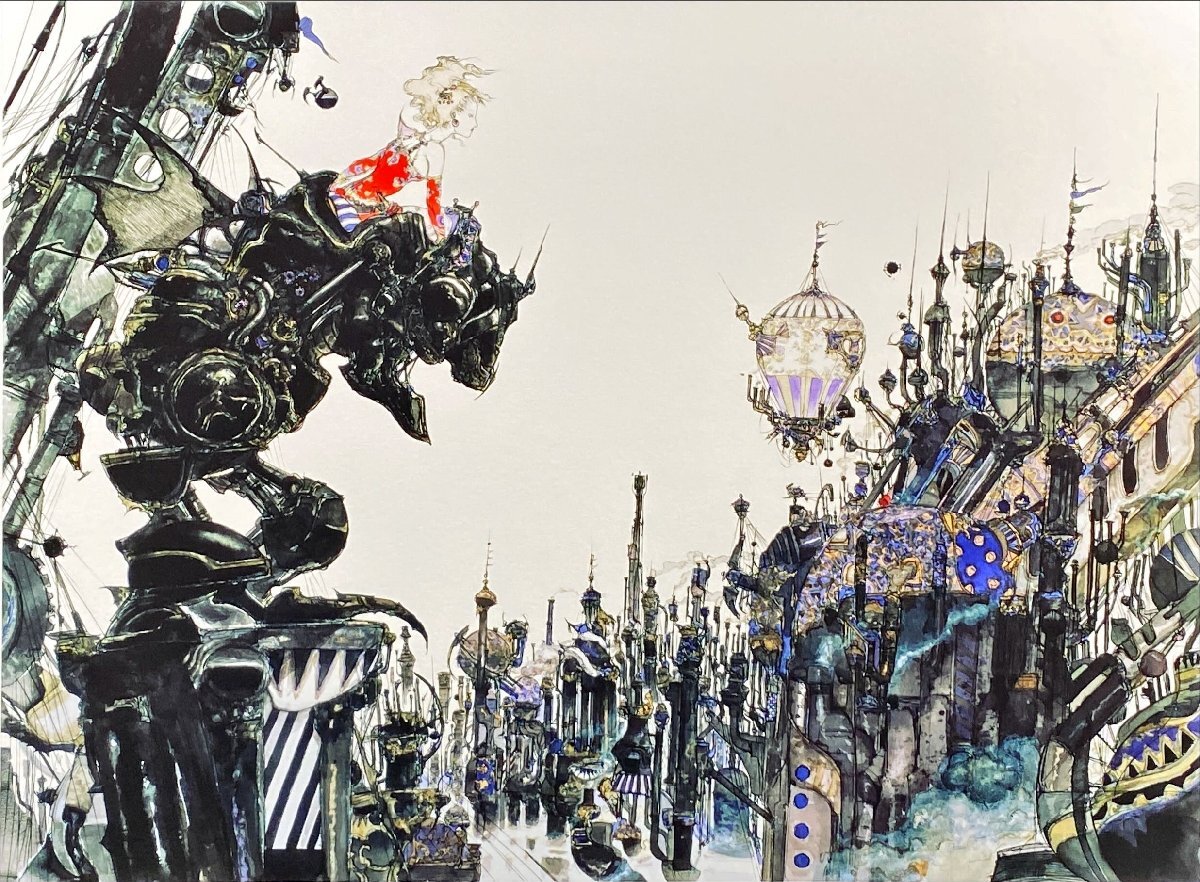ファイナルファンタジーⅥ アンサンブル 天野喜孝　ジクレ 版画 価格応相談 希少！）☆天野喜孝☆オーダー版画 街☆ジクレ☆版画作品☆FF6☆ティナ